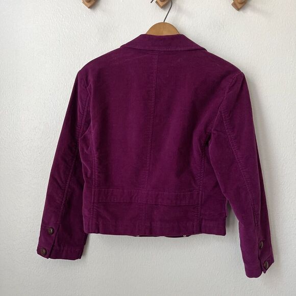 y2k Moda Intl dark pink corduroy womens jacket 3 button crop S - Picture 5 of 6